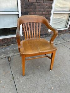Vintage Colonial Chair Co Court House Bank Oak Office Chair 1900 S