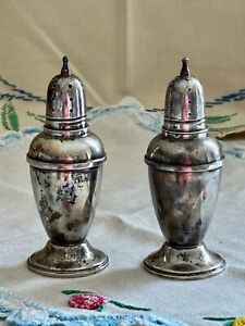 Reed Barton Sterling Silver Salt Pepper Shakers Set Weighted Reinforced 40