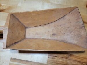 Hand Carved Wooden Scoop Blue Paint 