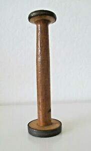Antique Wooden Textile Spool Spindle 10 25 Tall Candlestick Holder Vtg Az22