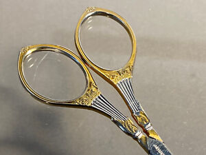 Antique C 1900 Gilded Sewing Scissors Embroidery Germany Art Deco Edwardian