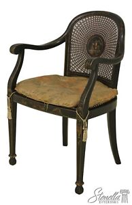 F58111ec Vintage Chinoiserie Paint Decorated Cane Back Armchair