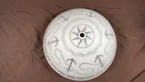 Vintage Glass Nautical Ceiling Light Shade Anchor Rope Compass