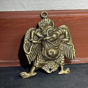 Unique Vintage Old Bronze Dancing Figurine Sculpture Pendant Werabale