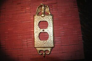 Rare Antique Vintage Eagle Thick Solid Brass Plate Electric Outlet Cover