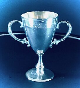 Vintage Trophy Small Loving Cup Engraved 1852 To 1908 Silver Plate