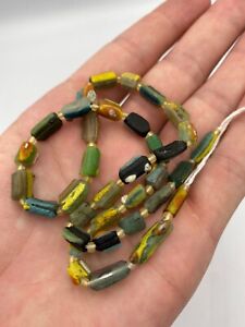 Ancient Roman Glass Beads Necklace From Afghanistan Strand 3 7 8 6 Mm Size