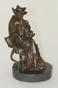 100 Solid Bronze Victorian Woman With Fancy Cloth Sculpture Figurine Figure Art