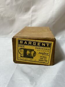 Vintage Sargent Dualock Bronze Cylinder Lock Set B4051 2aa
