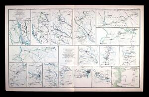 1891 Civil War Map Savanah Ga Goldsborough Nc Washington Raleigh Richmond Va