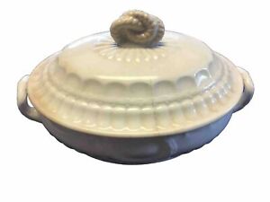 Antique White Ironstone Covered Vegetable Dish