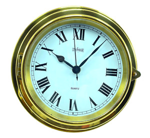 Stockburger Clock Marine Solid Brass Antique Vintage Empire Style Nautical Rare