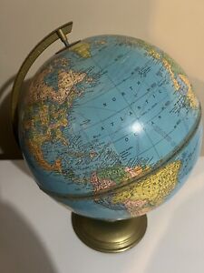 Vintage Cram S Imperial World Globe 12 Ussr On A Metal Stand