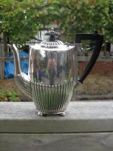 Vintage Cameo Epns Sheffield England Silverplate Coffee Pot Black Handle