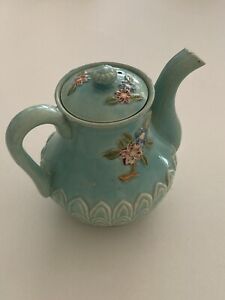 Vintage Beautiful Antique Japanese Floral Ceramic Teapot Made In Japan Approx 6 
