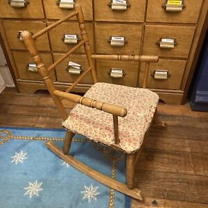 1800 S Antique Wood Child S Shaker Ladder Back Rocking Arm Chair Primitive