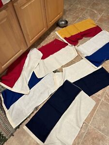 Lot Of 15 Vintage Wool Cotton Maritime Signal Flags 21x28 17x28 Inches