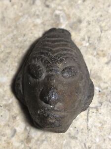 Stunning Mayan Ancient Alien Artifact Pre Colombian Carved Stone Head Very Rare