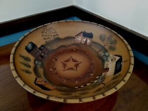 Large Kennedy S Country Collection Seaville Ohio Decorative Farmhouse Wood Bowl