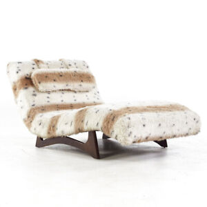 Adrian Pearsall For Craft Associates Mid Century Walnut Wave Chaise