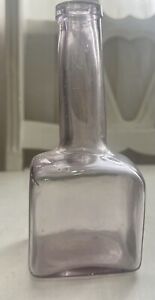 Antique Vintage Style Aretf Purple Glass Medicine Multiple Purpose Bottle 