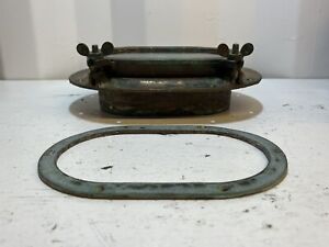 Vintage Bronze Oval Porthole 7 By 4 With Outside Ring