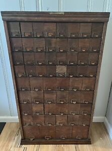 Antique Wc Heller 60 Drawer Hardware General Store Apothecary Cabinet