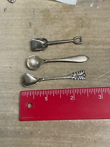 3 Vintage Silver Salt Spoon R Wallace Sons Norway Unmarked