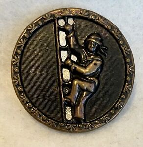 Awesome Antique Stamped Pierced Brass W Little Billee 1 5 16 