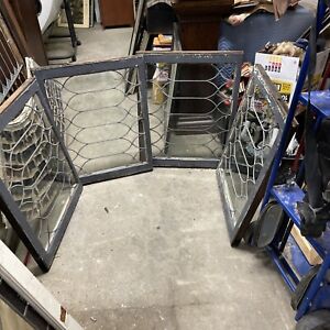 Mar 4 24 4 Available Price Each Antique Leaded Glass Window 23 25 X 28 5