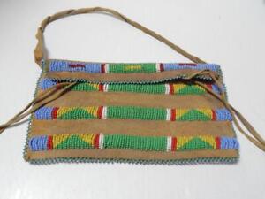 Antique Plains Lakota Sioux Indian Beaded Possible Bag Pouch Nice Size