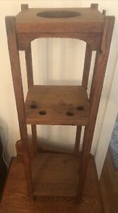 Vintage Rustic Country Primitive Plant Fern Stand Table Mission Arts Crafts 28 H
