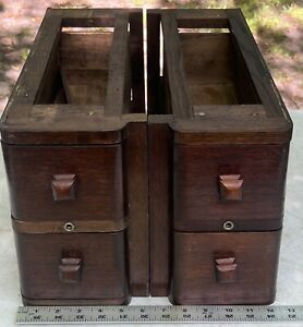 Antique Arts And Crafts Treadle Sewing Machine Cabinet Drawers 2 Parts Restore