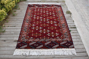 Turkoman Rug 51 X78 Hand Woven Oriental Carpet 132x200cm Tribal Eclectic Rug