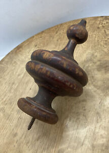 Antique Wood Finial Grandfather Clock Bed Post Topper Furniture Large 5 Tall