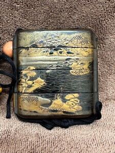 Inro Makie Netsuke Ojime Japanese Antique Vintage Box Case Samurai Busho