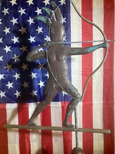 Indian Weathervane 20th Century Nice Patina Antique Molded Copper