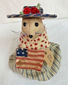 Mouse Primitive Fourth Of July Patriotic Flag Grunged