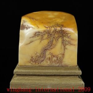 China Chinese Fine Shoushan Stone Hand Carved Character Story Seal Stamp Signet