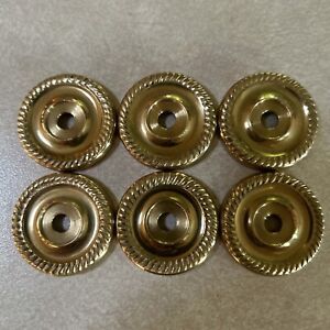 6 Solid Brass Cabinet Drawer Knob Back Plates 1 5 Diameter 