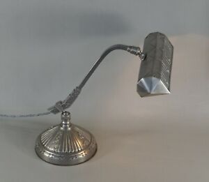 Monix French Art Deco Table Lamp In Nickeled Bronze 1930 Piano Lamp France