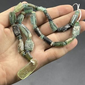 Wonderful Ancient Roman Iridescent Glass Beads Necklace