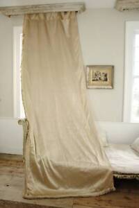 Vintage Raw Silk Curtain French Cream Toned For Tall Ceilings Drape Drapes Curt