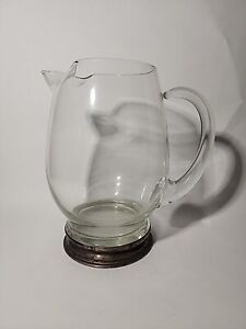 Sterling Silver Base Crystal Cocktail Pitcher 6 5 Inches Tall