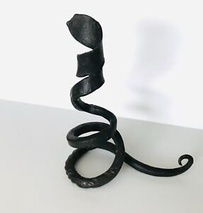 Primitive Wrought Iron Spiral Candle Holder Courting Candle Style 6 Gothic