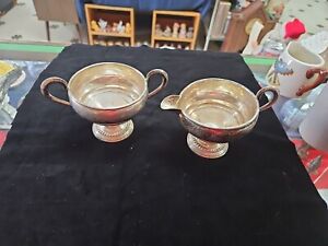 Vintage Gold Washed Sterling Silver Weighted 22 Creamer And Sugar Set
