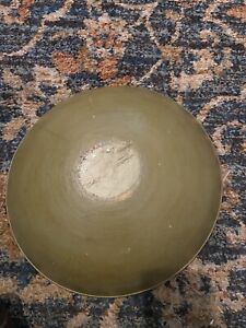 15 25x14 25 Lg Wooden Painted Grapes Dough Bowl Rim Old Mixing Wood Country Aafa