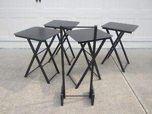 Mcm Set 4 Vintage Artex Folding Tv Tray Snack Serving Tables W Stand