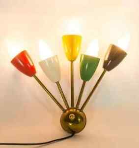 Mid Century 5 Arms Lamps Lighting Sconces Colorful Wall Sconce Vintage Stilnovo