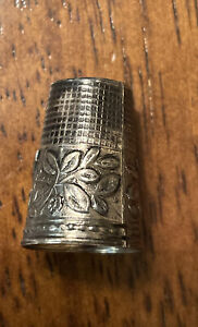 Vintage Continental Sterling Silver Gilt Thimble Mark 925 Embossed Thistle